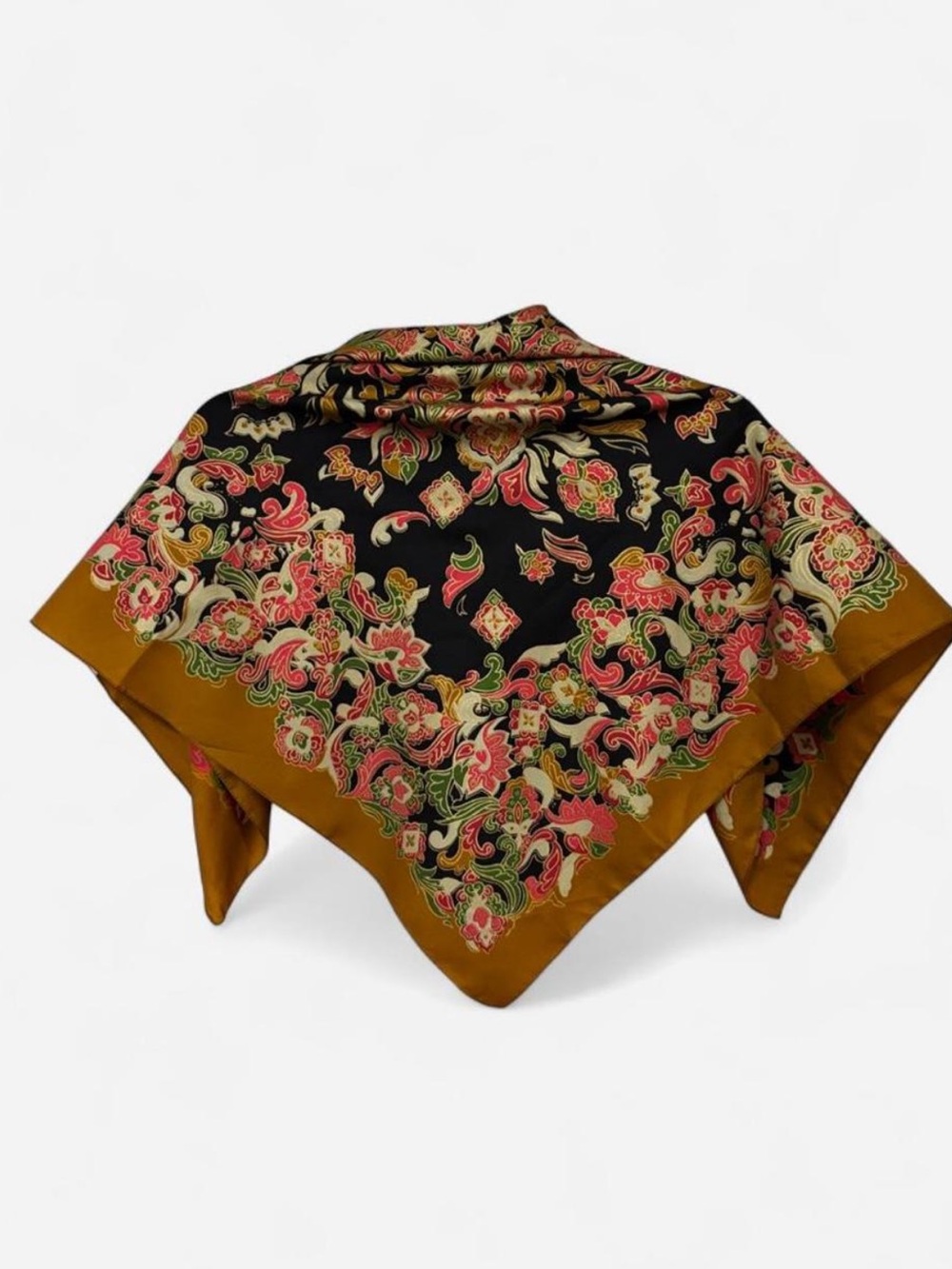 Totes Black Floral Paisley Square Scarf